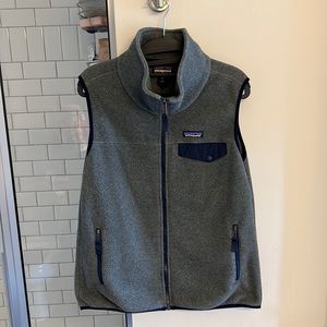 Gray and navy Patagonia Synchilla Vest